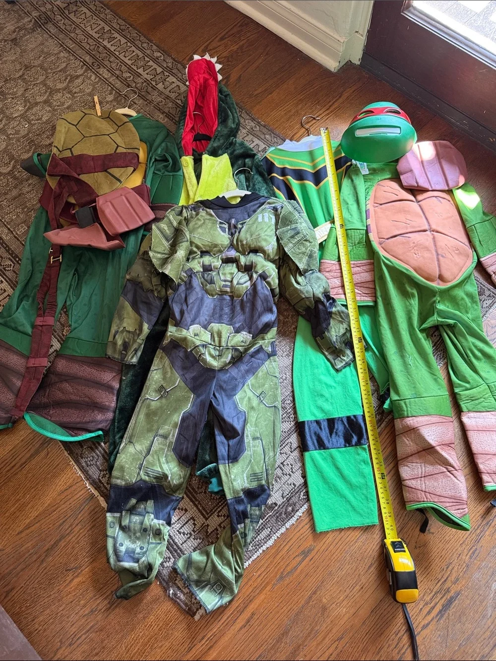 5 Green Teenage Mutant Ninja Turtle Kids Costume - superhero Dino 5-6y